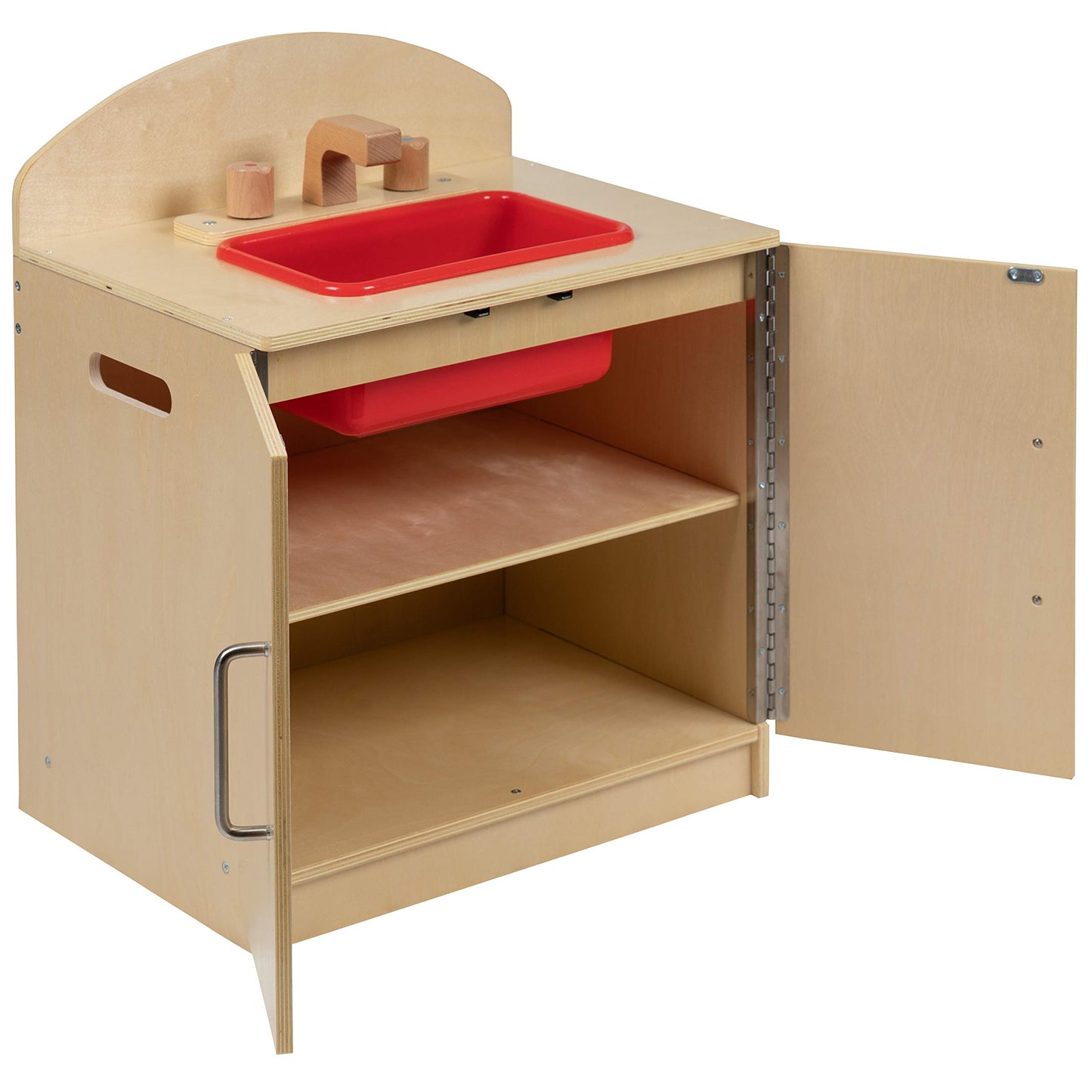 Flash Furniture Hercules Children's Wooden Kitchen Sink for Commercial or Home Use - Safe, Kid Friendly Design