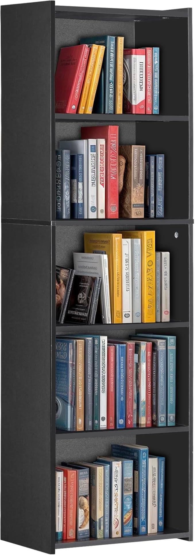 5 Tier Open Bookshelf, 52 Inch Bookcase Storage Rack