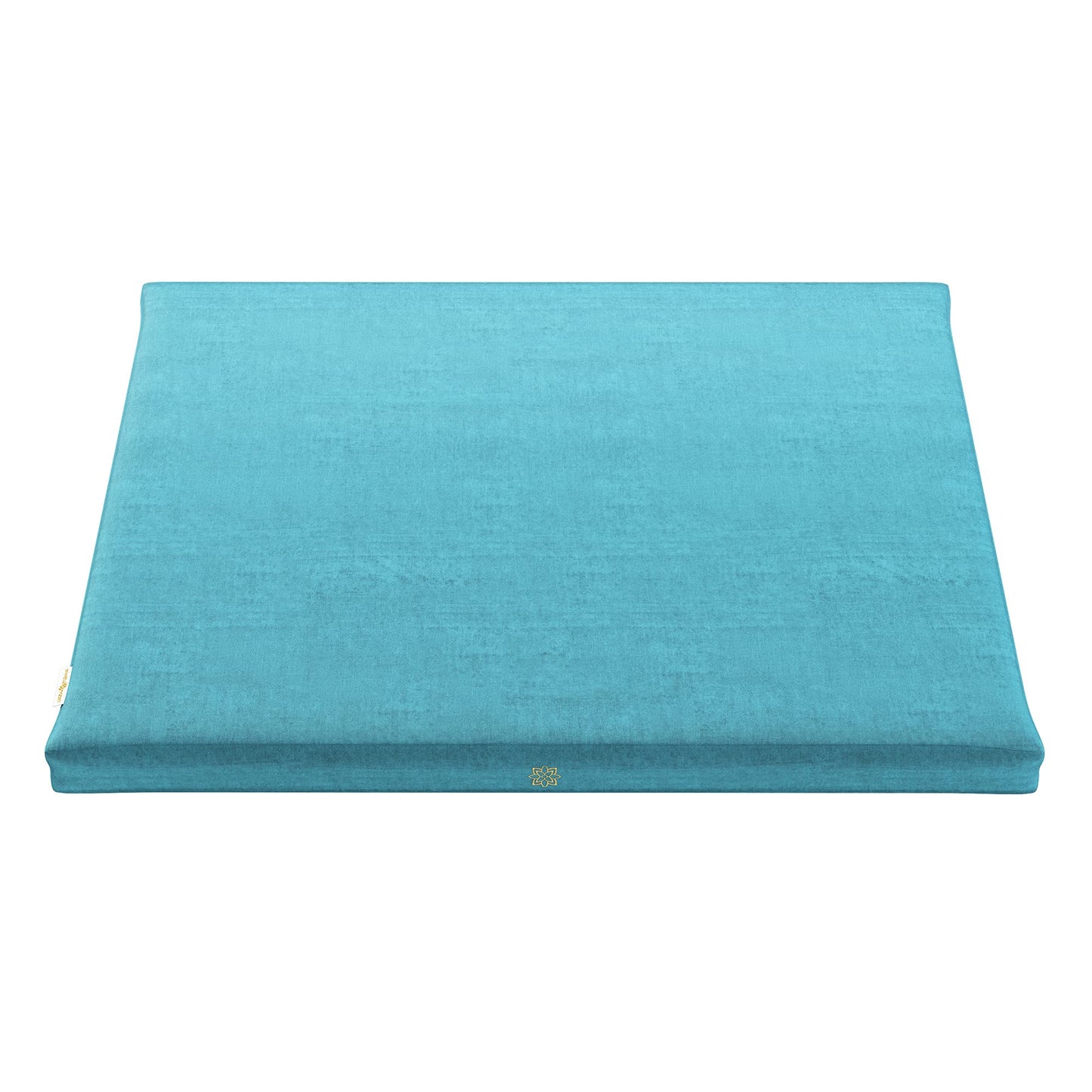 Mindful Modern Velvet Zabuton Meditation Mat - Luxurious Meditation Cushion Pillow with 100% Cotton Filling - Enjoy Better Posture and Greater Comfort for Zafu or Bench (Tropical Turquoise)