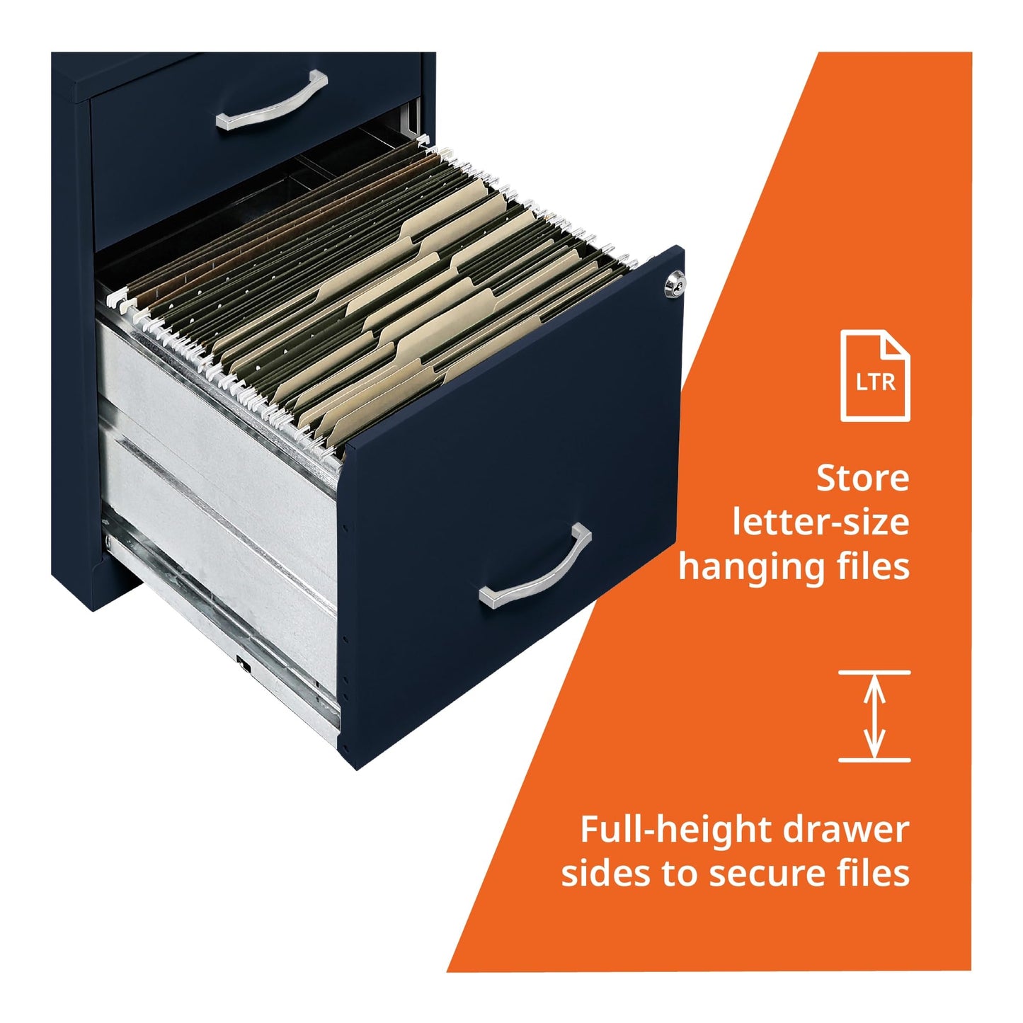 NuSparc 2 Drawer Locking Filing Cabinet | Pre-Assembled Steel Construction | Low-Profile Design is Perfect for Home and Small Office | Letter-Size | Assembled in USA