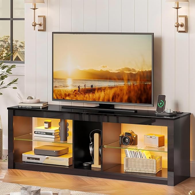 Bestier LED TV Stand for 55/60/65 Inch TV, Modern Gaming TV Console