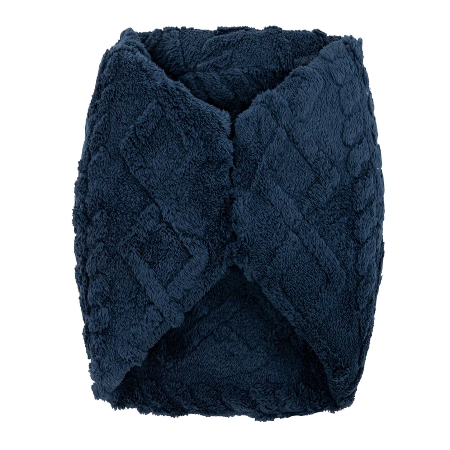 Poofieotto Unstuffed Pouf Ottoman Cover Handmade Footstool Ottoman Storage Solution Floor Pouf Footrest Cushion 20Diameter x12Height Inches for Living Room Wedding Bedroom Navy Blue No Filler