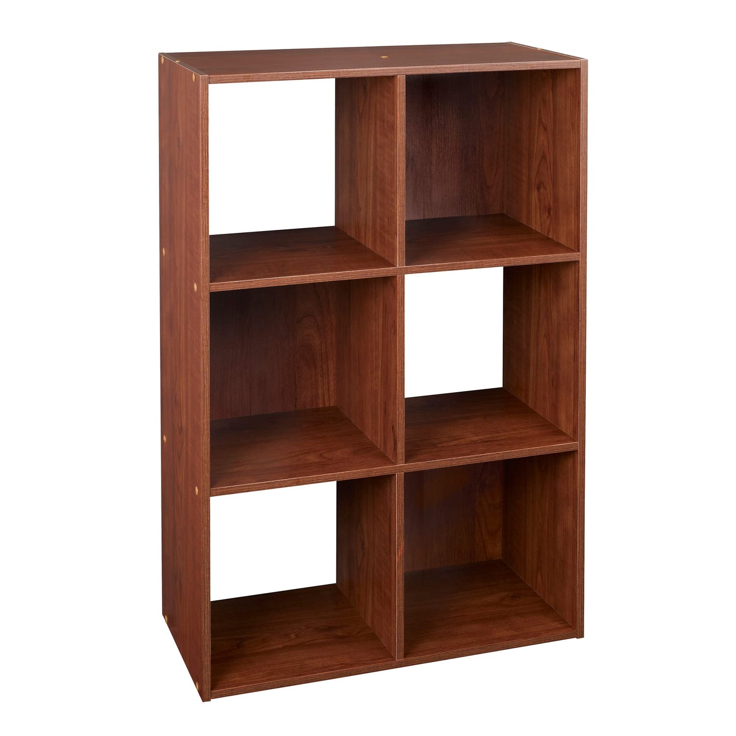 ClosetMaid Cubeicals 6 Cube Storage Shelf Organizer Bookshelf, Stackable, Vertical Or Horizontal, Easy Assembly, Wood, Dark Cherry Finish