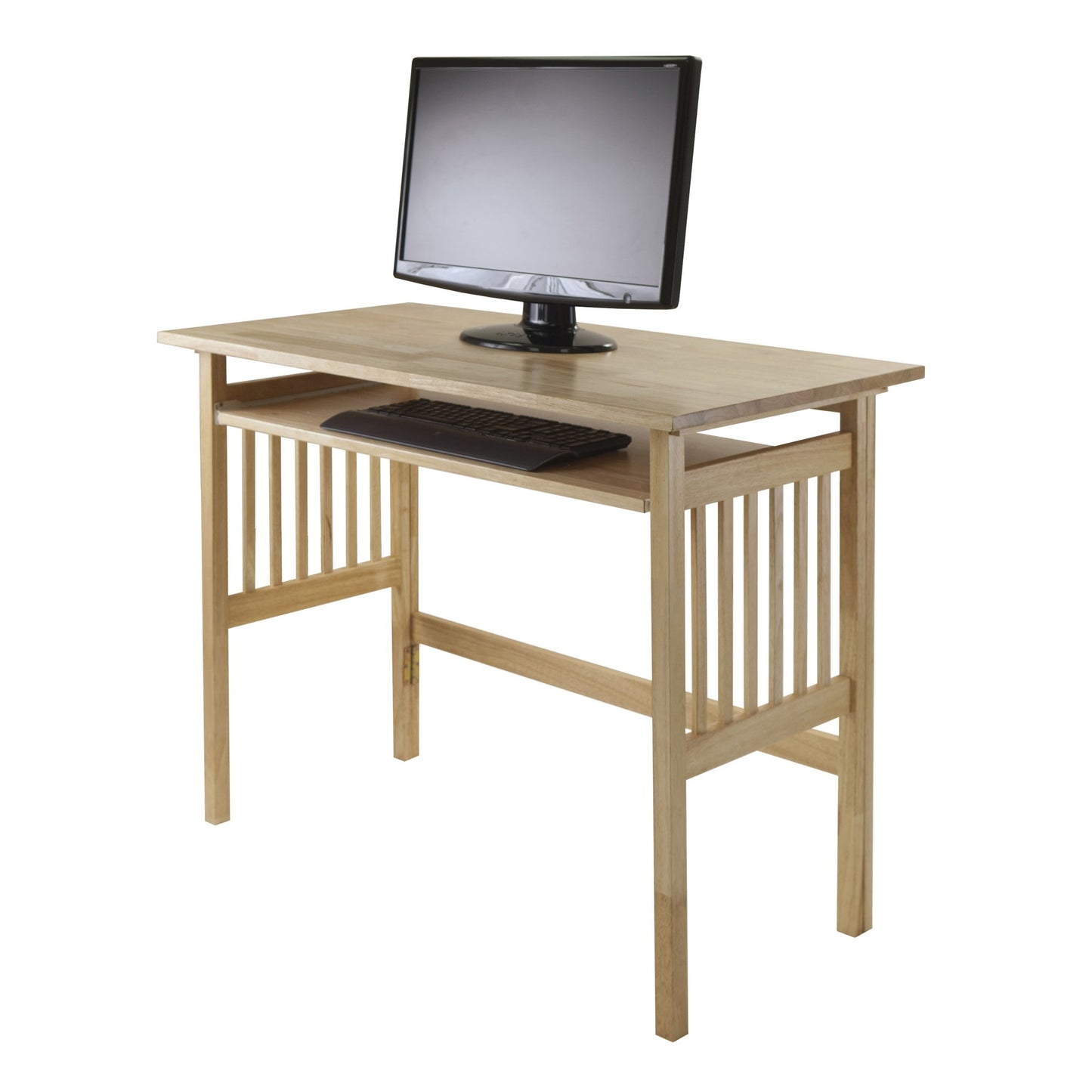 Winsome Mission Folding Computer Desk, 30" in Beechwood, Modern Fold Away Work Table for Home Office, Bedroom, PC Gaming Desk, Compact & Convenient Furniture for Small Spaces