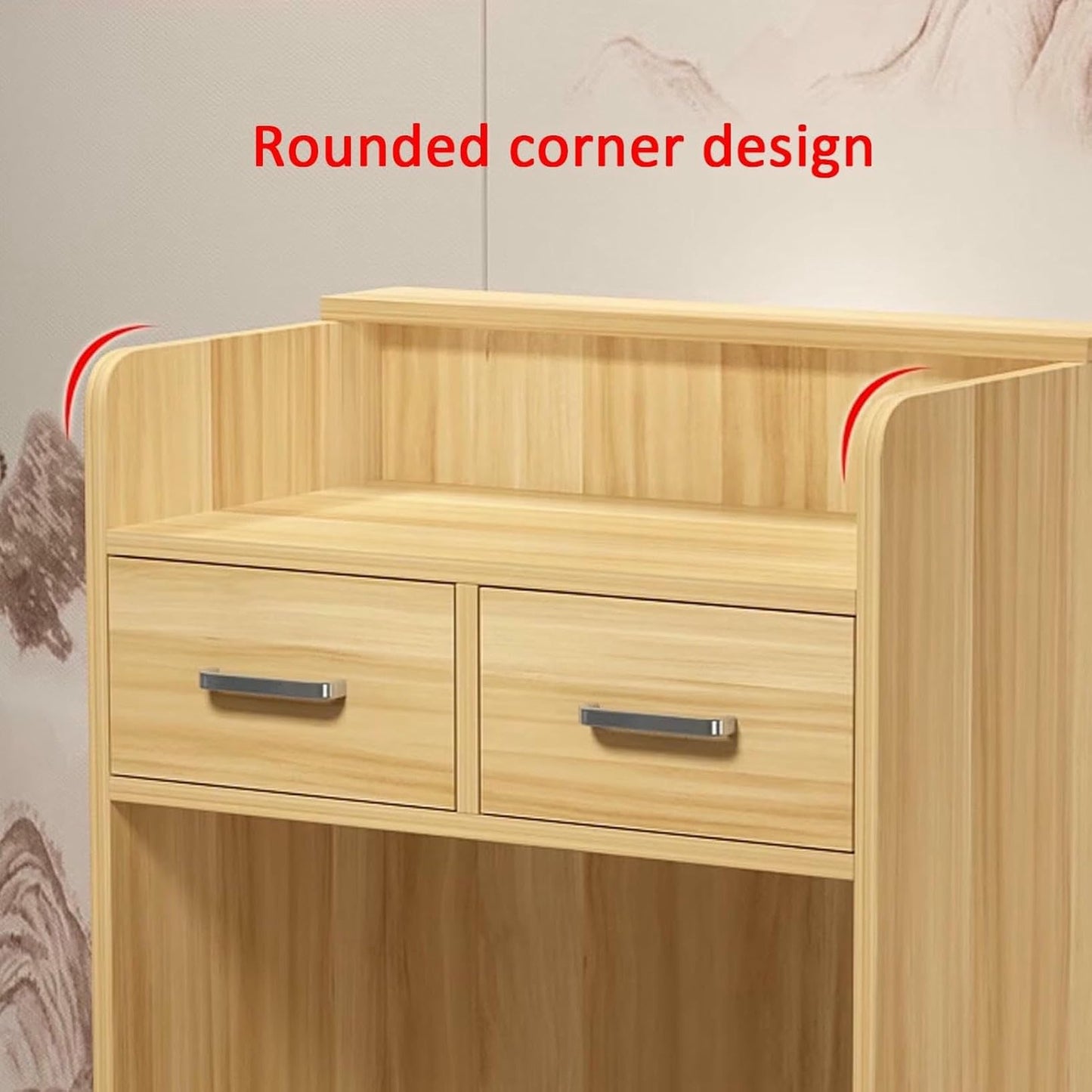 Reception Desk, Small Front Desk, Modern Retail Counter with Two Storage Drawers, Salon Counter Table Reception Counter for Store, Hotel, Supermarket