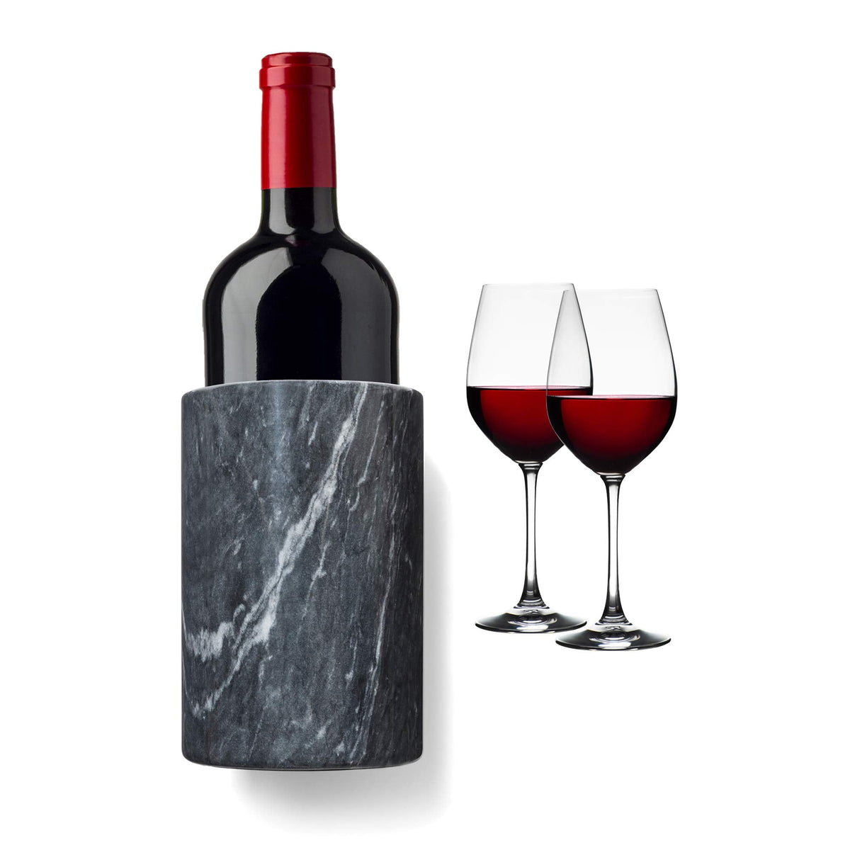 Fox Run Marble Wine Bottle Holder and Utensil Crock, Black
