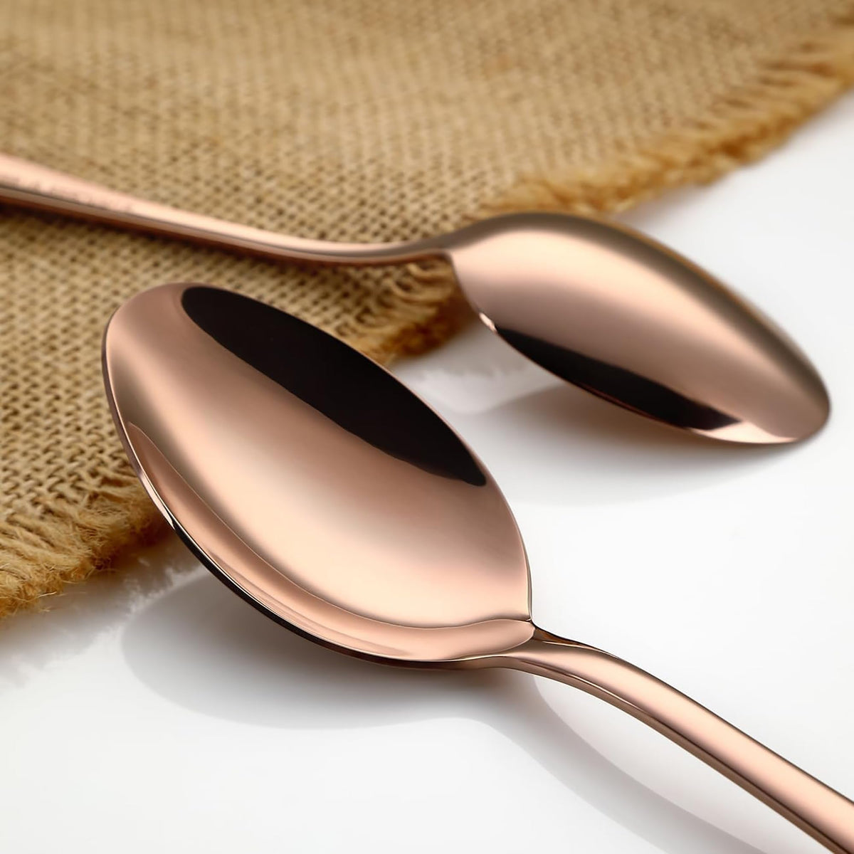 YOIHOJET 7" Pure Copper Spoon, 1 Count, Fashion Style, Flatware - Soup Spoons, 1 Piece, Copper Material