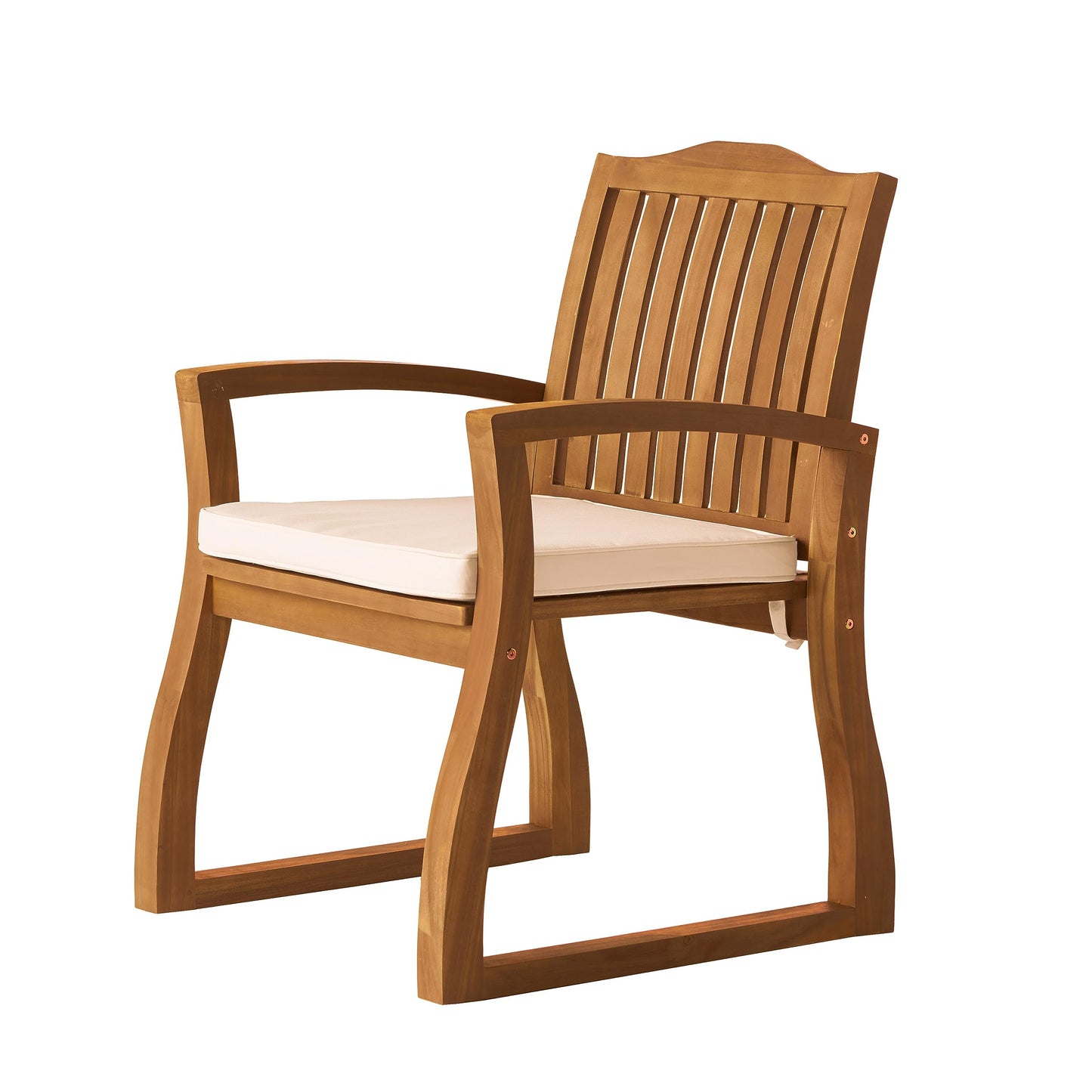 Christopher Knight Home Della Acacia Wood Outdor Dining Chairs, 2-Pcs Set, Teak Finish With Rustic Metal