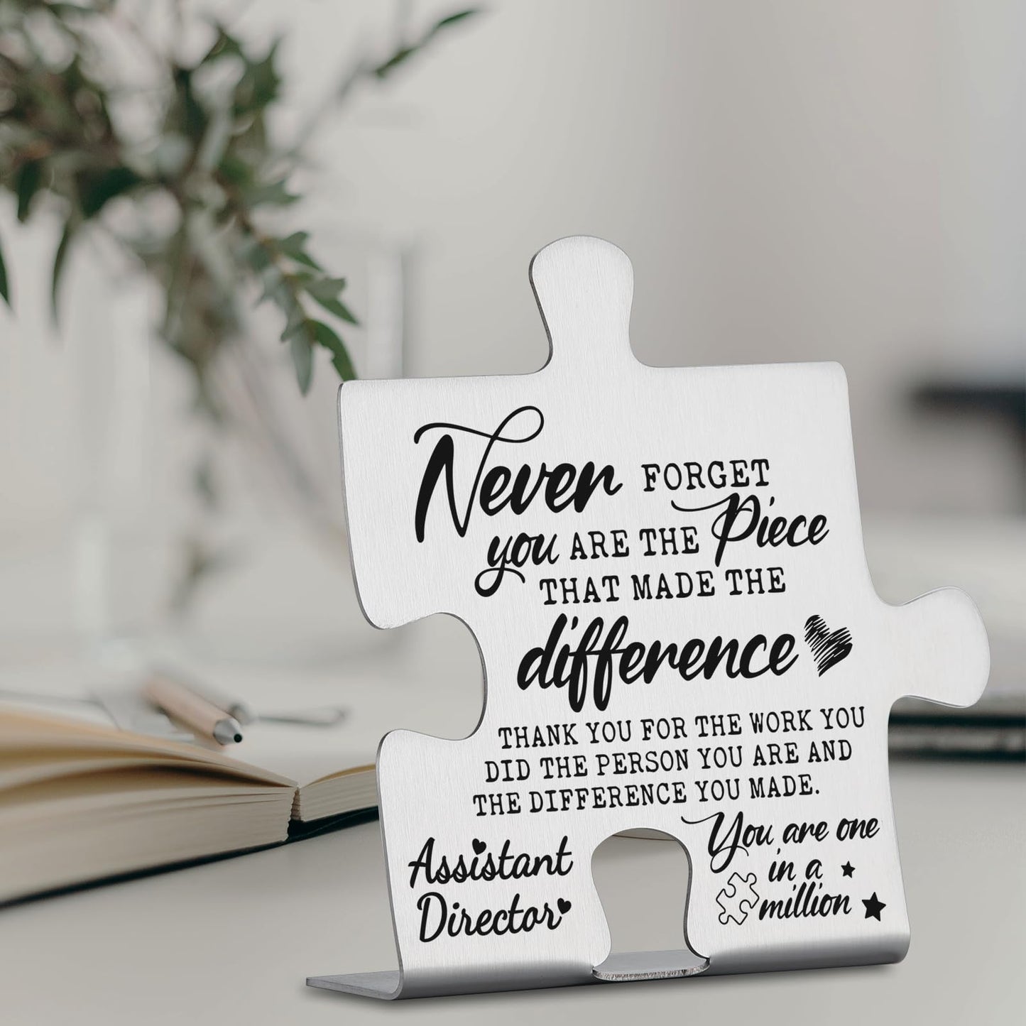 Assistant Director Gifts, Thank You Appreciation Gifts for Assistant Director Week Birthday Christmas Office Desk Decor Puzzle Piece Decorative Signs Plaques YCC29