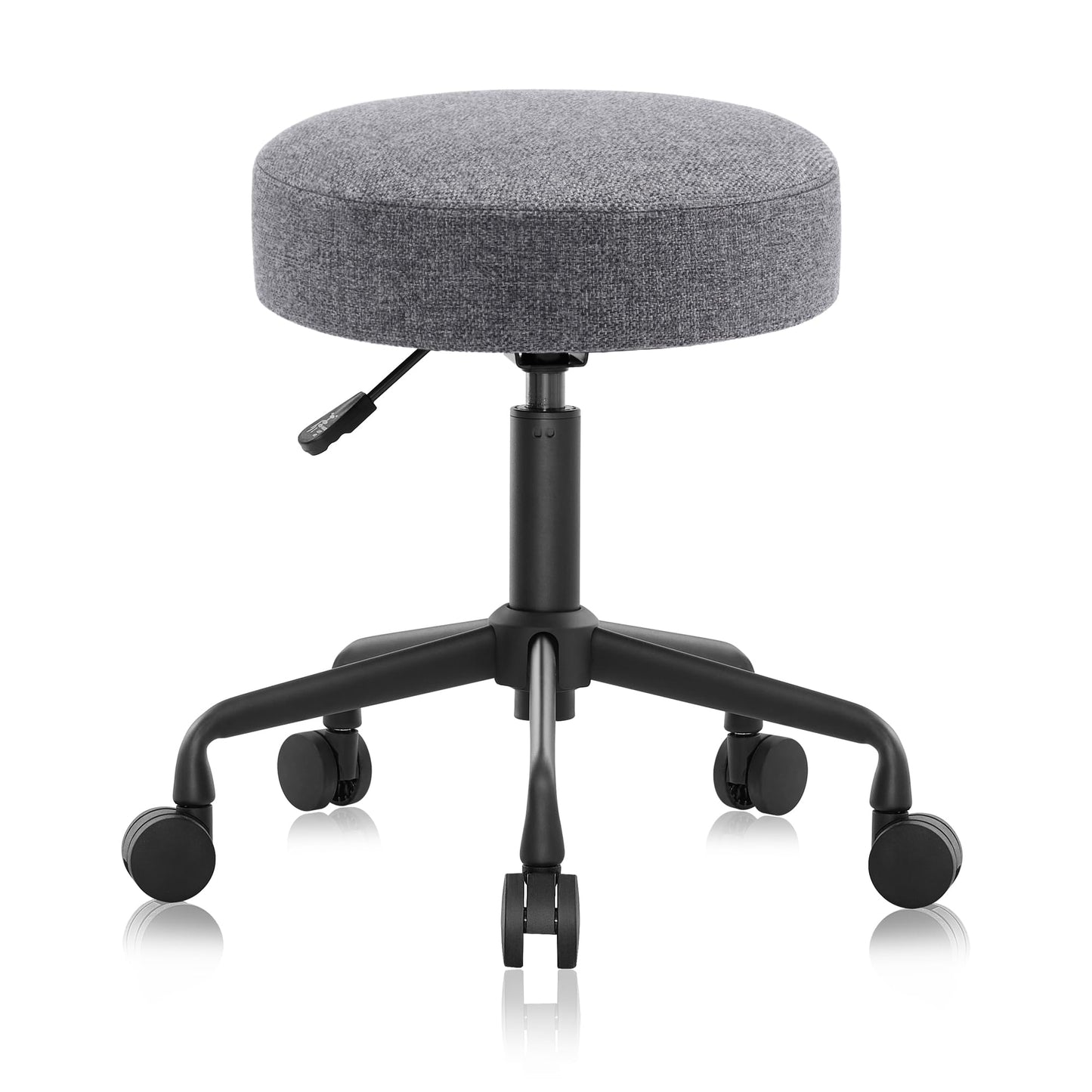 DR.LOMILOMI Heavy Duty Extra-Wide Seat Adjustable Height Swivel Rolling Stool for Dental Clinic, Salon, Office, and Bar - NAIA 502 (Dim Grey, Standard)
