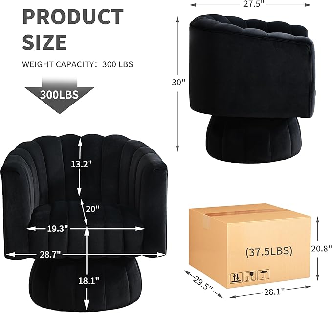 Swivel Accent Barrel Round Chair