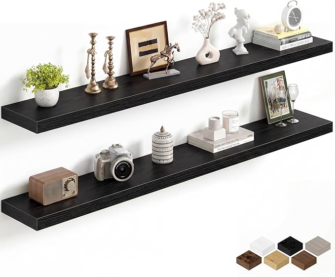 Fun Memories 60Inch Long Floating Shelves, 8 Inch Deep Shelves