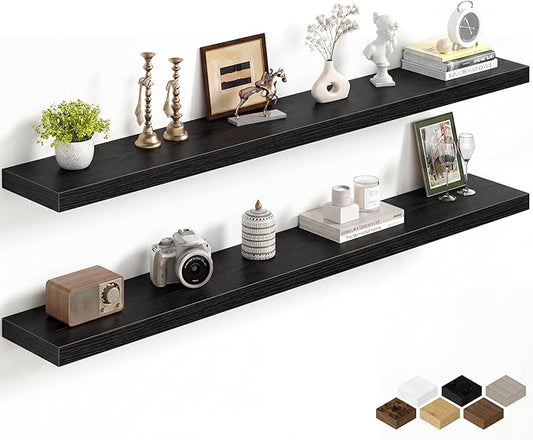 Fun Memories 60Inch Long Floating Shelves, 8 Inch Deep Shelves