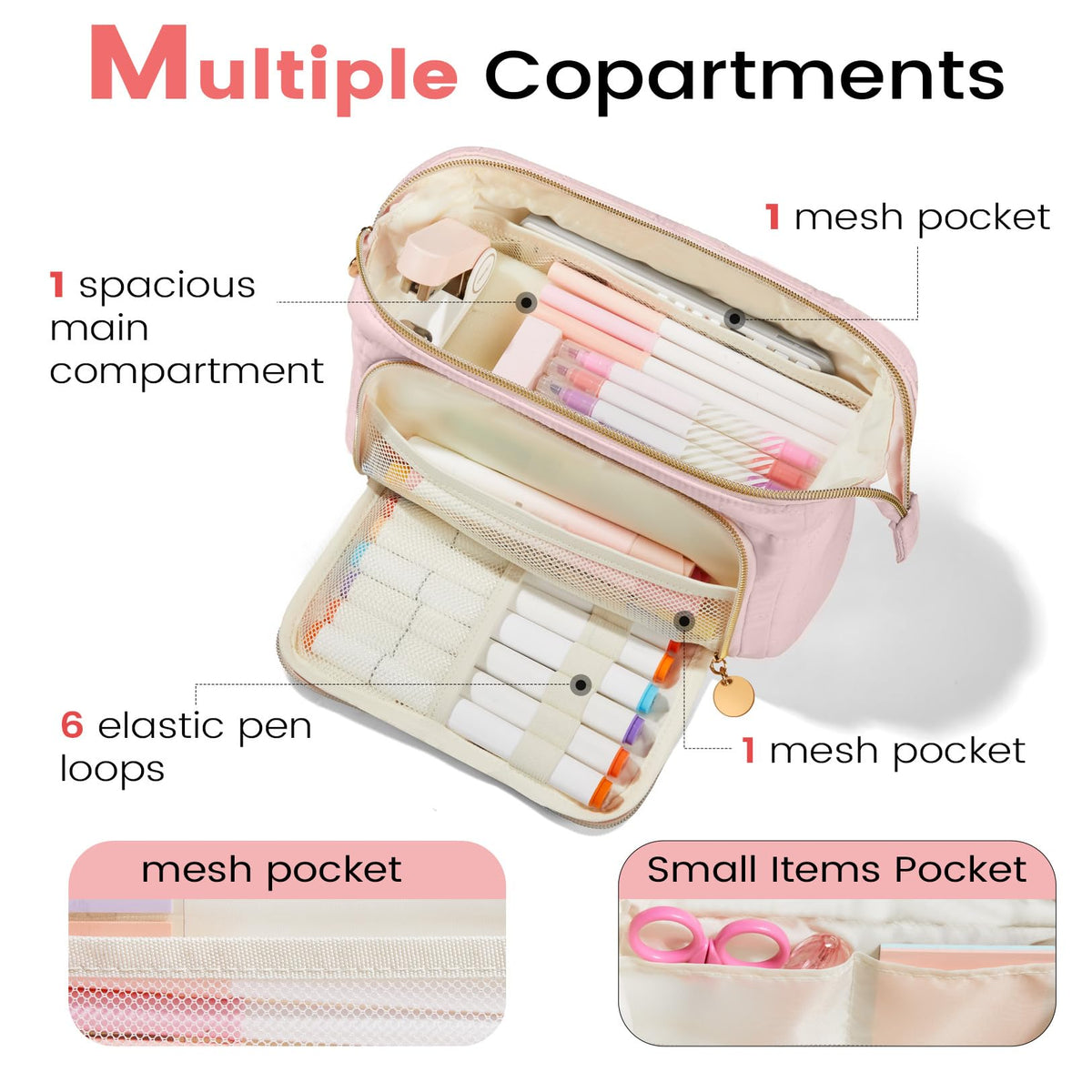 Sooez Large Pencil Case Pouch, Soft Pencil Bag with Zipper, Pen Bag Wide Opening, School Supplies Cute Pencil Case for Girls Boy Men Women, Soft Green