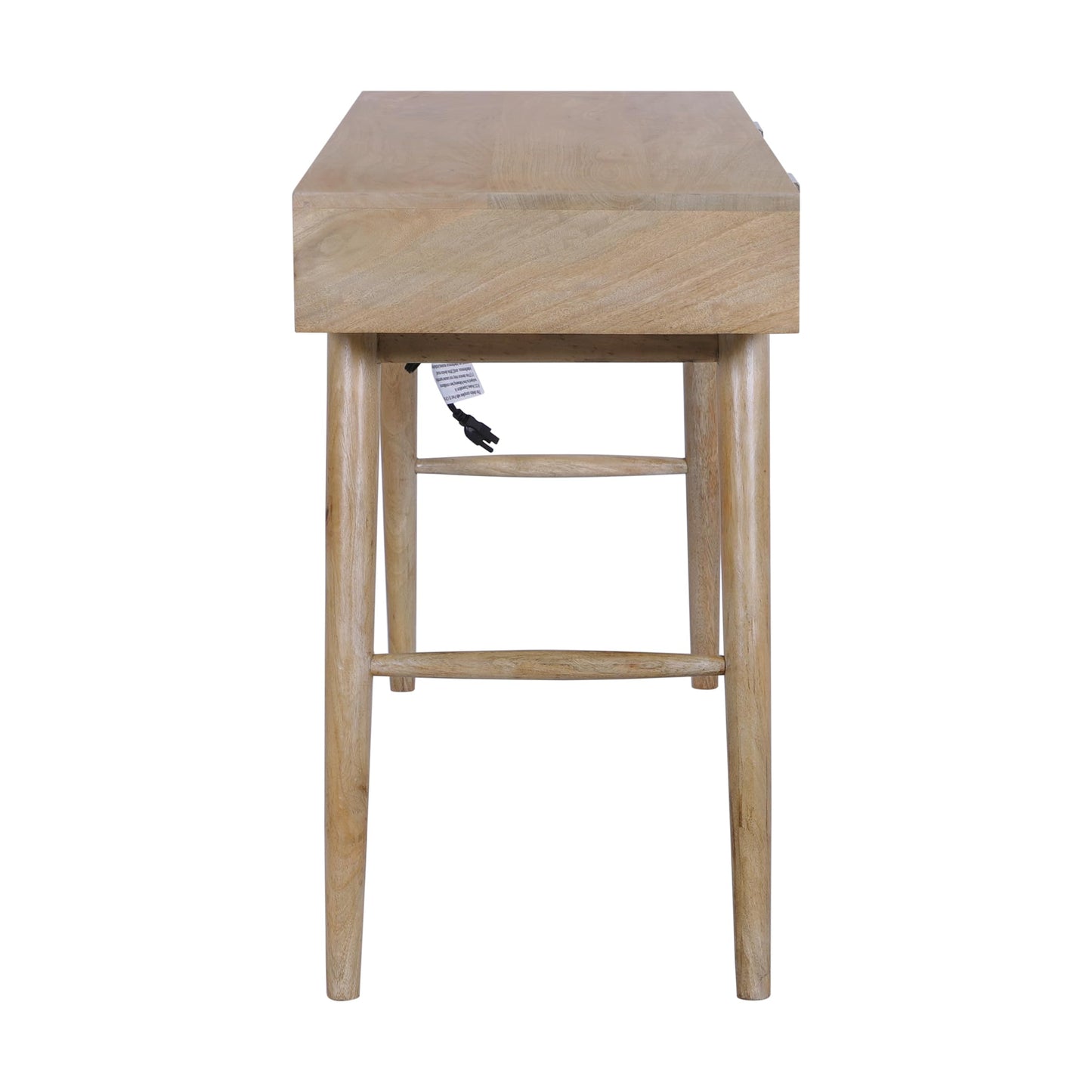 Casartis Living Mid-Century Modern Linen 2-Drawer Desk (Wheatfield)