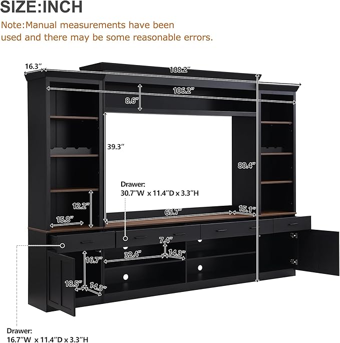 Merax Minimalist Entertainment Wall Unit Set