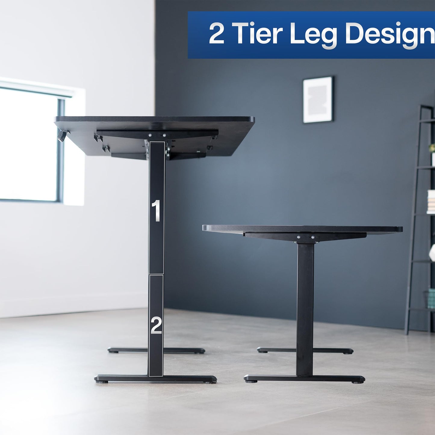 VIVO Electric 71 x 36 inch Standing Desk, Dual Motor Memory Controller Height Adjustment, E2B Series, Black Top Black Frame, DESK-KIT-E2B7B-36