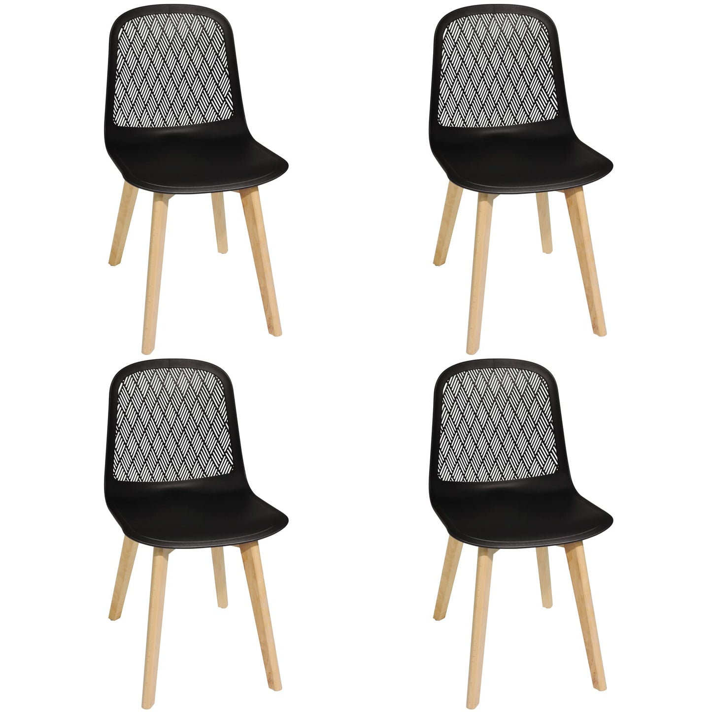 KM Legend Armless Modern Chairs with Wood Legs for Living, Bedroom, Kitchen,Dining,Lounge Waiting Room, Restaurants, Cafes, Set of 4…