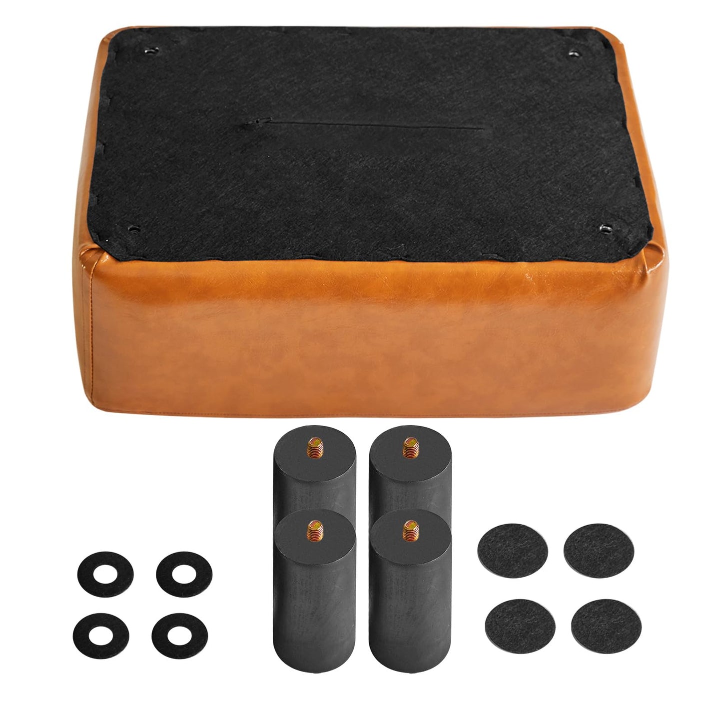 IBUYKE Small Foot Rest Ottoman, PU Faux Leather Rectangle Foot Stool with Non-Skid Plastic Legs, Small Footstool for Couch, Desk, Office RF-BD217