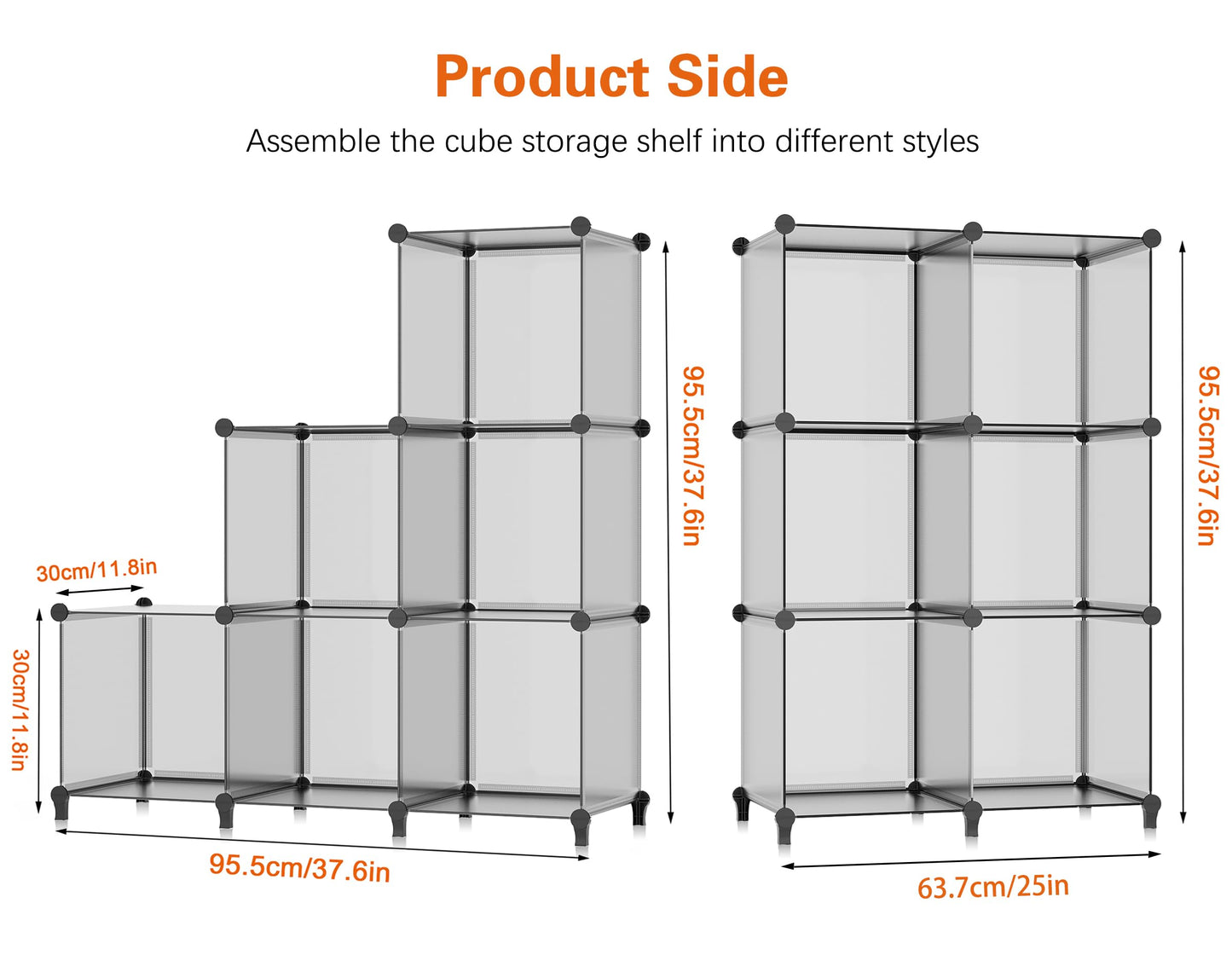 HOMIDEC 6 Light Grey Cube Storage Organizer, Modular Storage Shelf with Hammer, Cube Storage Bin Cabinet Closet Bookshelf for Living Room, Bedroom, Office, Each Cubes Size 11.8 x 11.8 inch