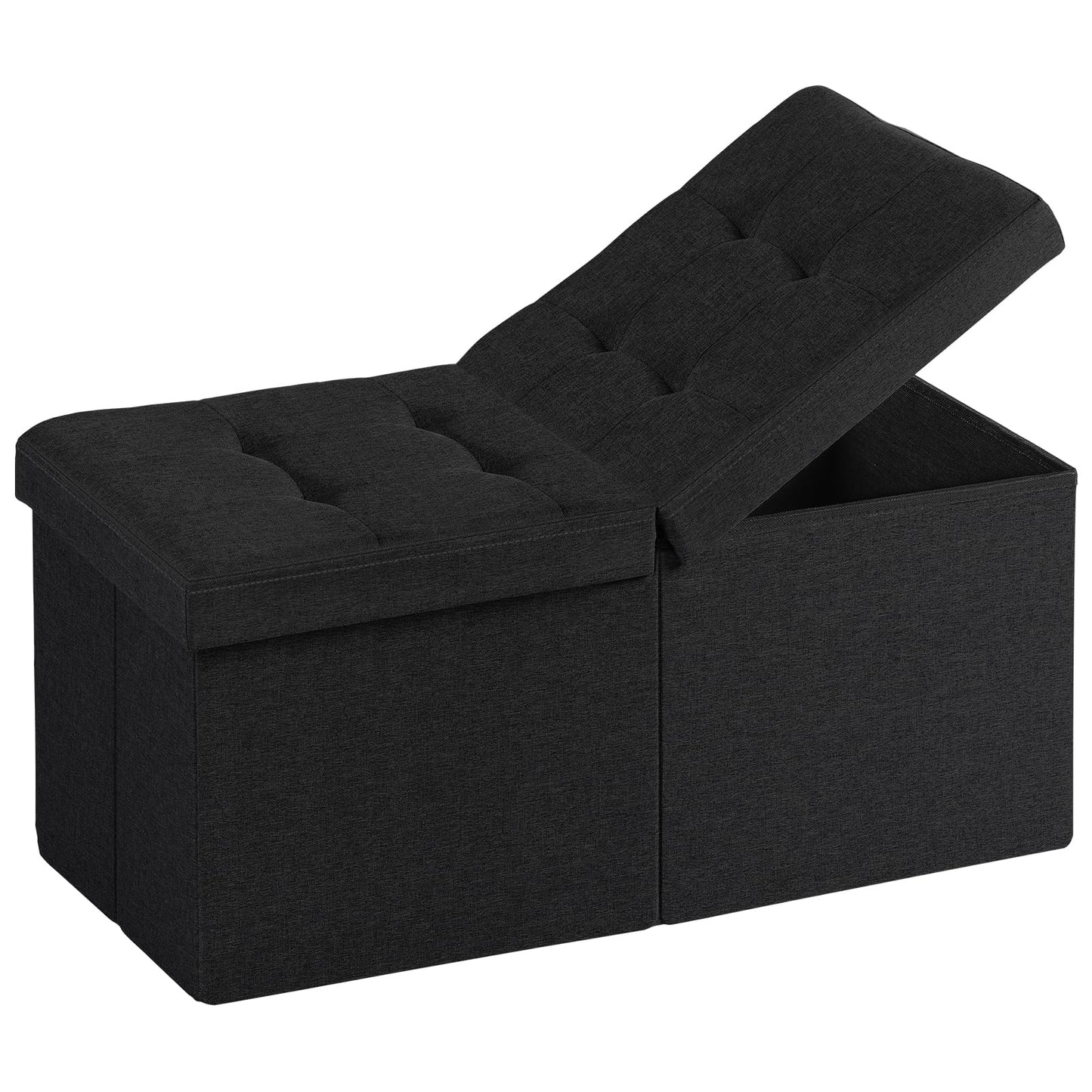 Snuvid 30-INCH Ottoman with Storage, Footrest Storage Bench, End of Bed Bench Coffee Table for Living Room, Bedroom, Entryway (Black)