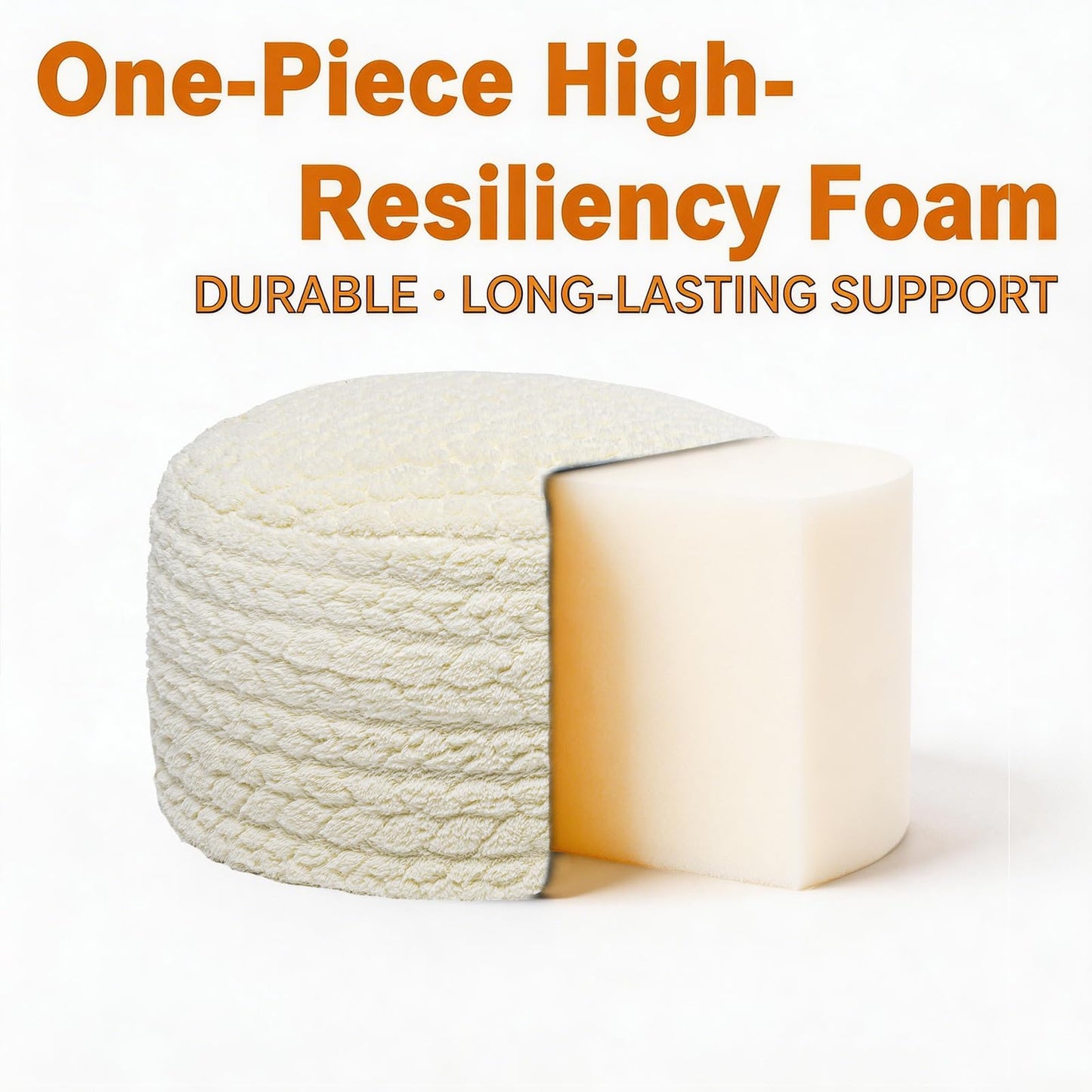Round Pouf Ottoman 20 x 20 x 14 Inches Boho Poof Home Decor Floor Pouffe Ottoman Foot Rest for Couch Sofa Bean Bag Chairs Living Room Bedroom (Cream)