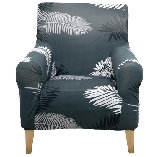 Adigau Modern Armchair Slipcover Elastic Printed 1-Piece Single Sofa Covers Stretch Couch Chair Cover for Living Room Washable Furniture Protector(Black Feather)