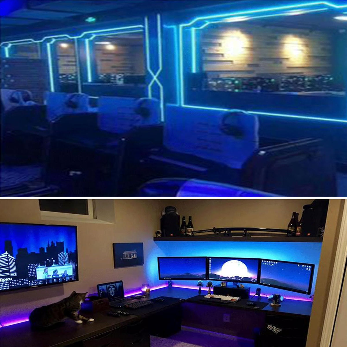 HAASHADA LED Strip Lights, DC12V 5m/16.4ft Dimmable SMD 5730 (5630 Upgraded) Super Bright 600LEDs 28000LM LED Ribbon Lights Strip Non-Waterproof, 2 Times Brighter Than 3528, Blue