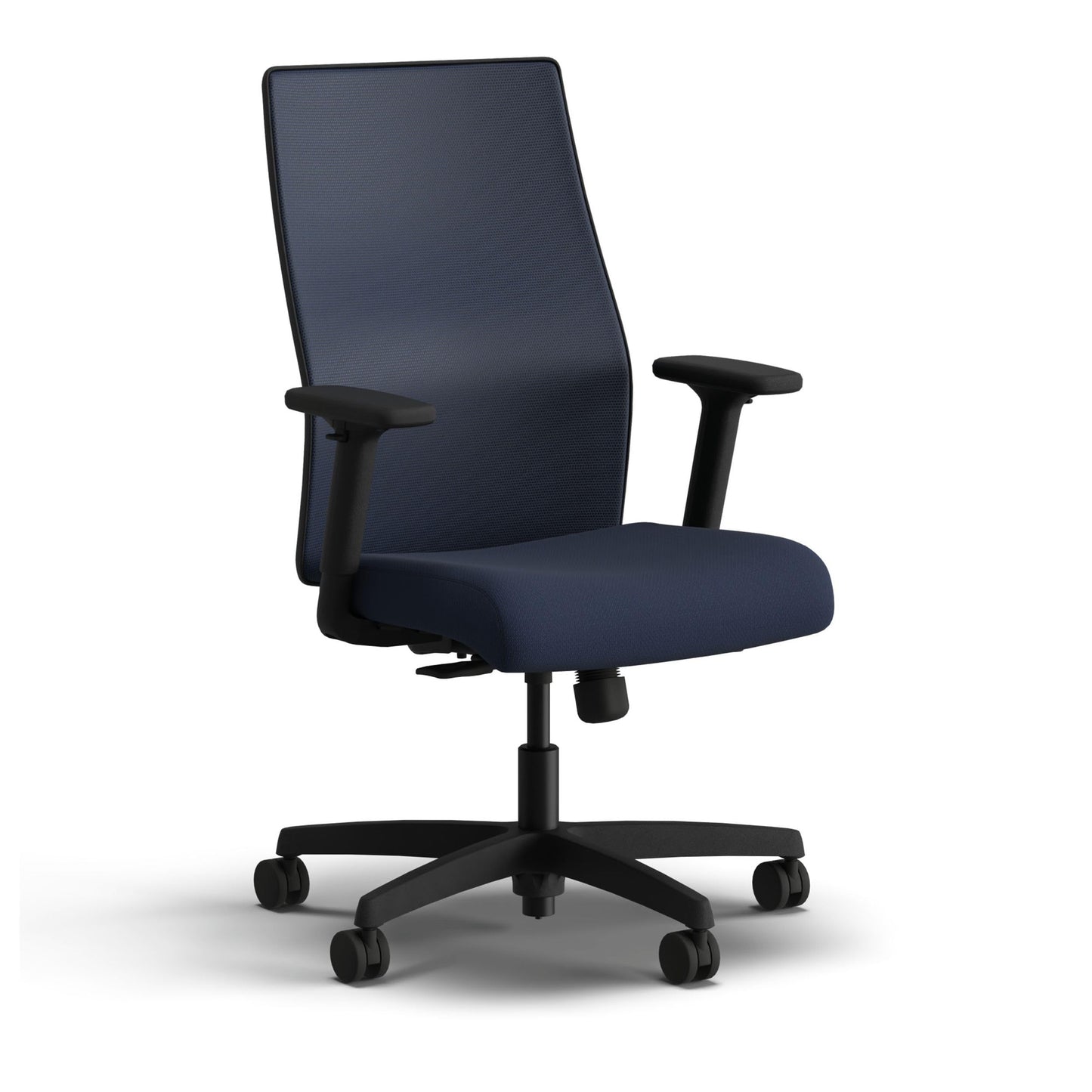HON Ignition 2.0 Mid Back Task Chair, Spectrum Mesh, Standard Synchro-Tilt Control, Office Chair with Lumbar Support, Height and Width Adjustable Arms, Black Frame, Blueberry