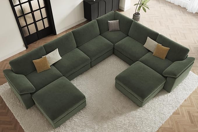 EASE MOOSE Oversized L Shaped Sectional Modular Sofa, Large U Shaped Sectional