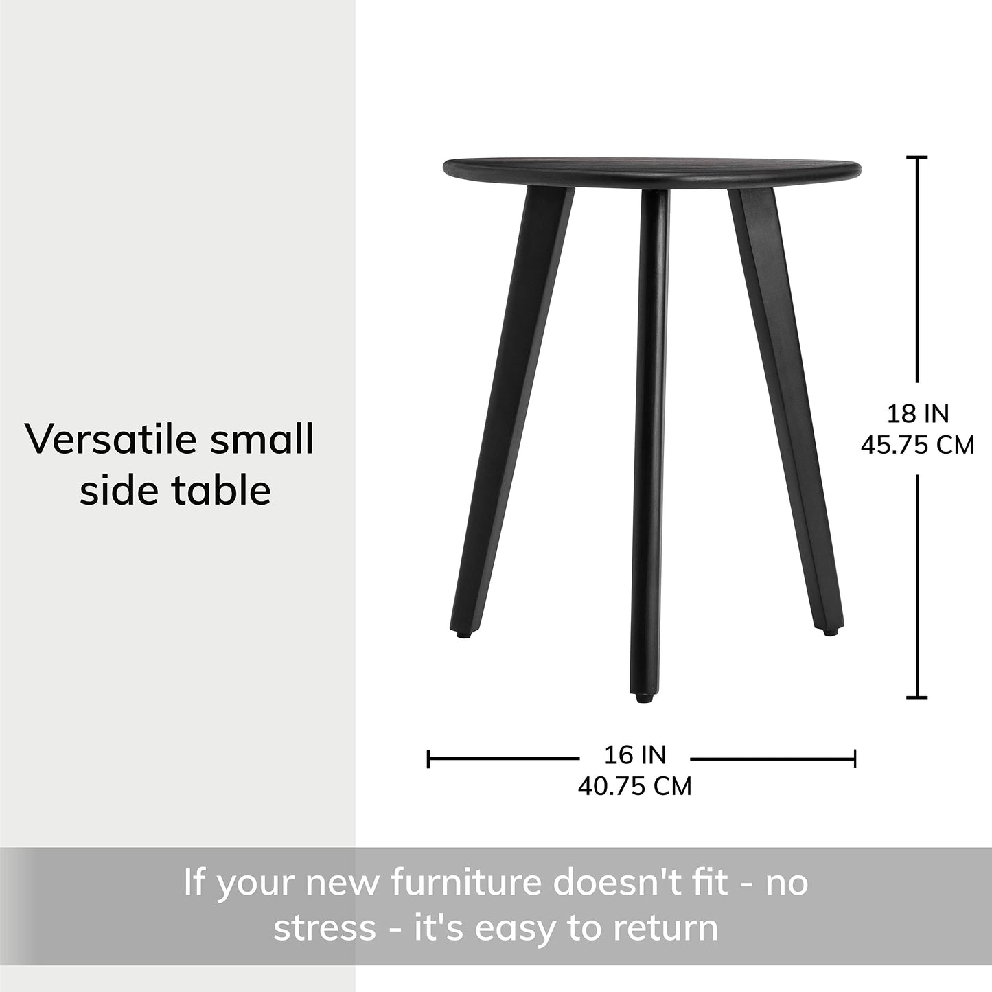 MH London Side Table - Wandsworth Wooden End Table - Exclusively Designed Hand Crafted Small Tables - Contemporary Triangle End Table for Living Room, Bedroom Bedside Tables and Office