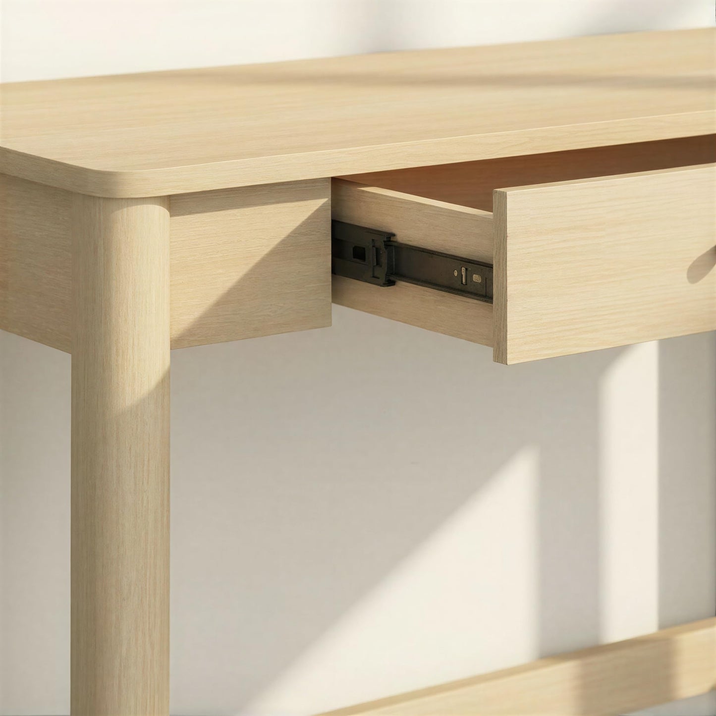 Walker Edison Penelope Modern Writing Desk with Drawer Storage, 44 Inch, Coastal Oak