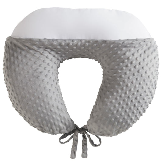 RUSHANPEACE Reading Pillow for Gaming Reading Crochet, U Shaped Arm Support Pillow with Removable Cover Reducing Arching Neck for Adult Reading and Working Sitting on Bed Sofa for Arm Rest (Grey)