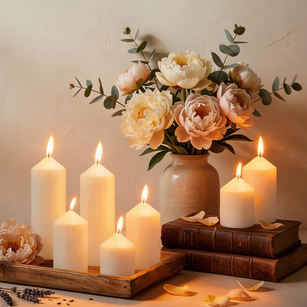 HTTBEIZI Pillar Candles Bulk Set - Unscented, Smokeless, Dripless | 3 Sizes (1 Each): 2x3, 2x4, 2x6 Inches | Ideal for Weddings, Christmas & Home Decor (3, Ivory White)