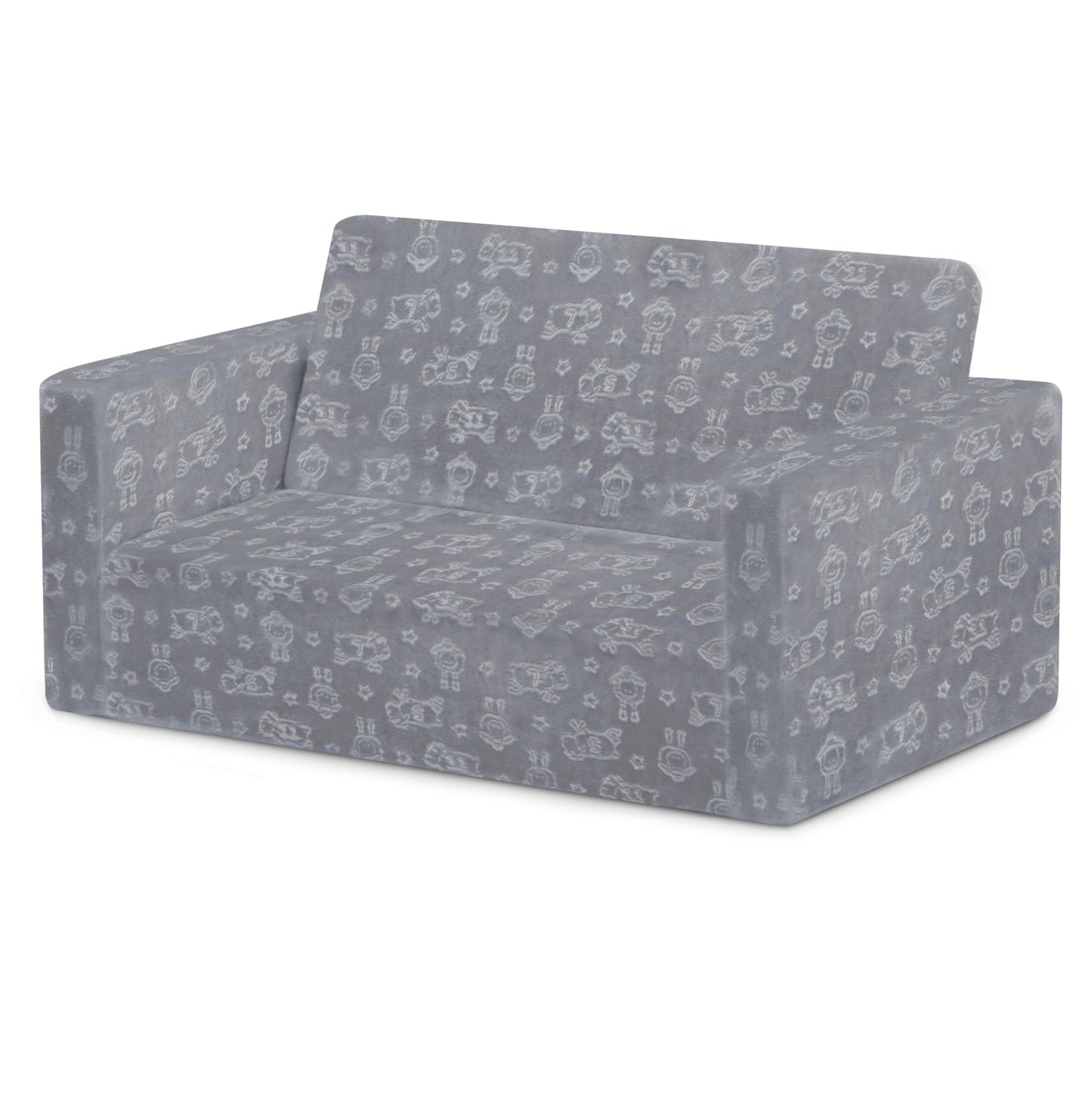 Delta Children - Serta Perfect Sleeper Kids 2-Seater Sofa, Convertible 2-in-1 Flip Open Toddler Couch Sleeper, Foam Chair for Playroom & Bedroom, Bed Lounger, Comfy Play Sleeping Lounge Chair, Grey