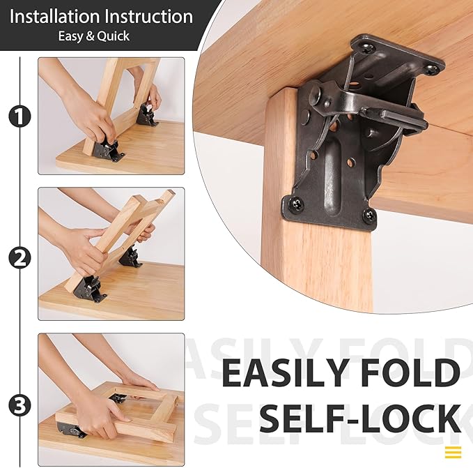 16 Pack Folding Brackets, Self-Lock Hinge