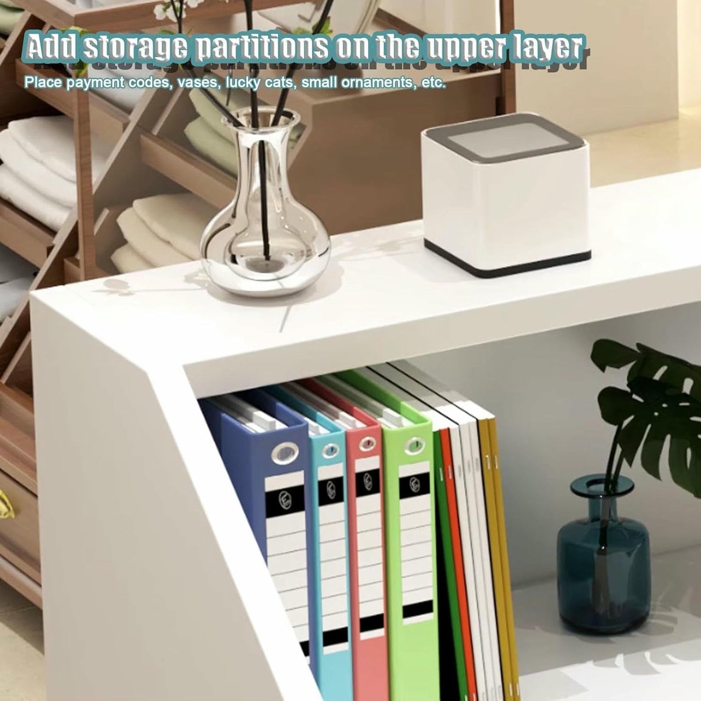 GFXYQPDNV Simple Front Desk Reception Counter, Modern Office Reception Desk with Lockable Drawer, for Store Hotel Office
