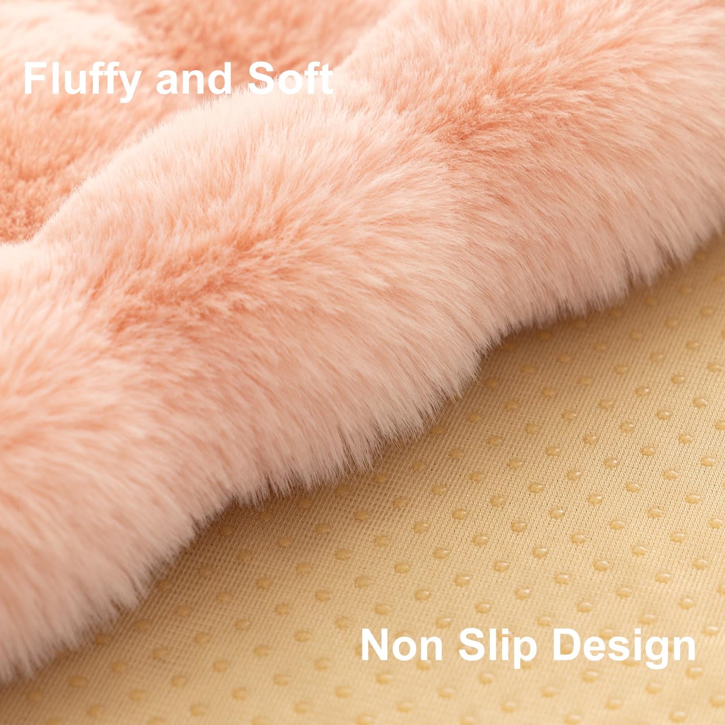 Aucrovee Soft Plush Faux Fur Couch Cover, Thick Warm Fuzzy Sectional Sofa Covers for 3 Cushion Couch Sofa L Sharped Sofa Non Slip Slipcover, Furniture Protector Covers for Pets(1 PCS 36"x36" Pink)