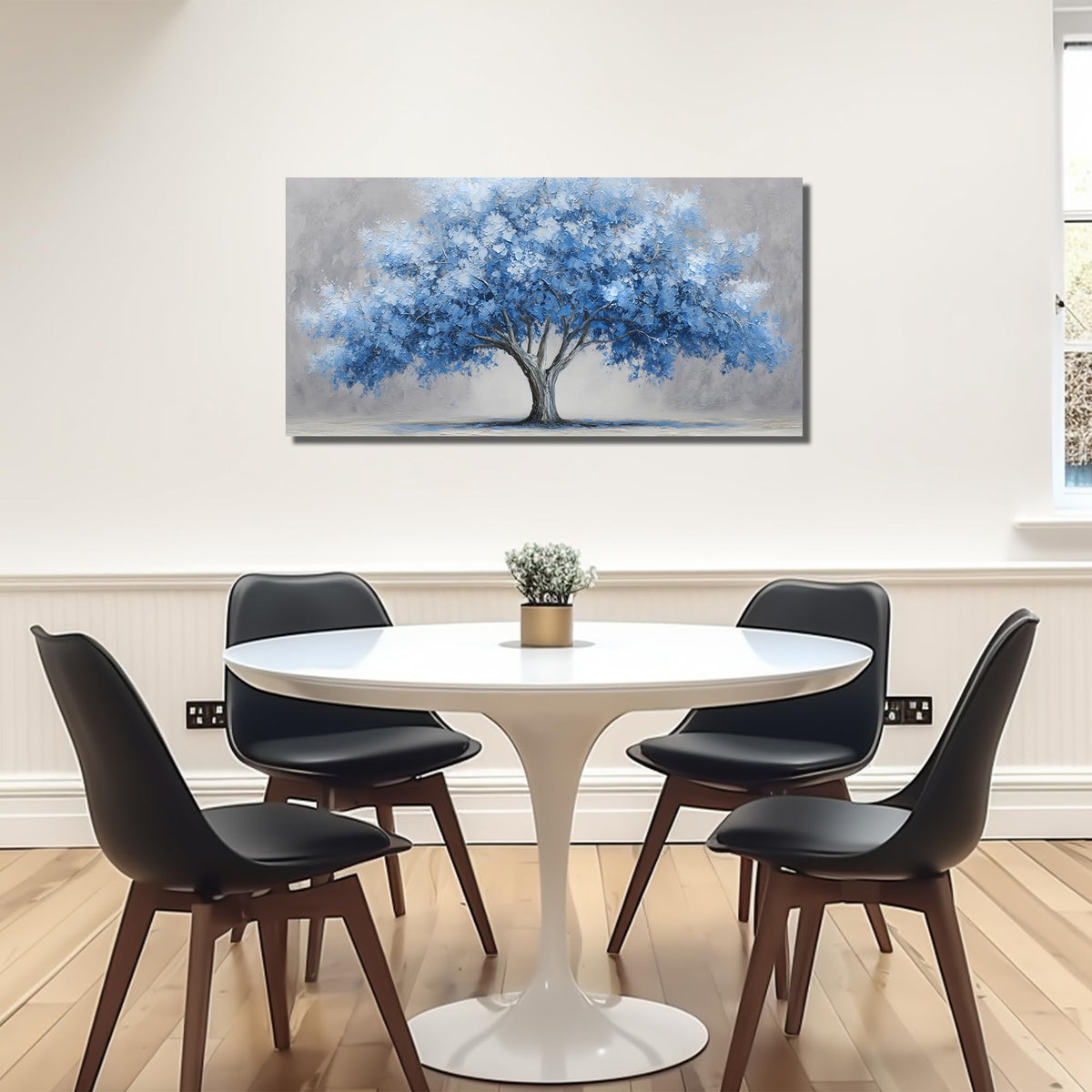 WVMAPTA Tree Of Life Wall Art For Living Room Blue Wall Decor For Office Tree Prints Wall Art For Bedroom Size 20 x 40 Inch