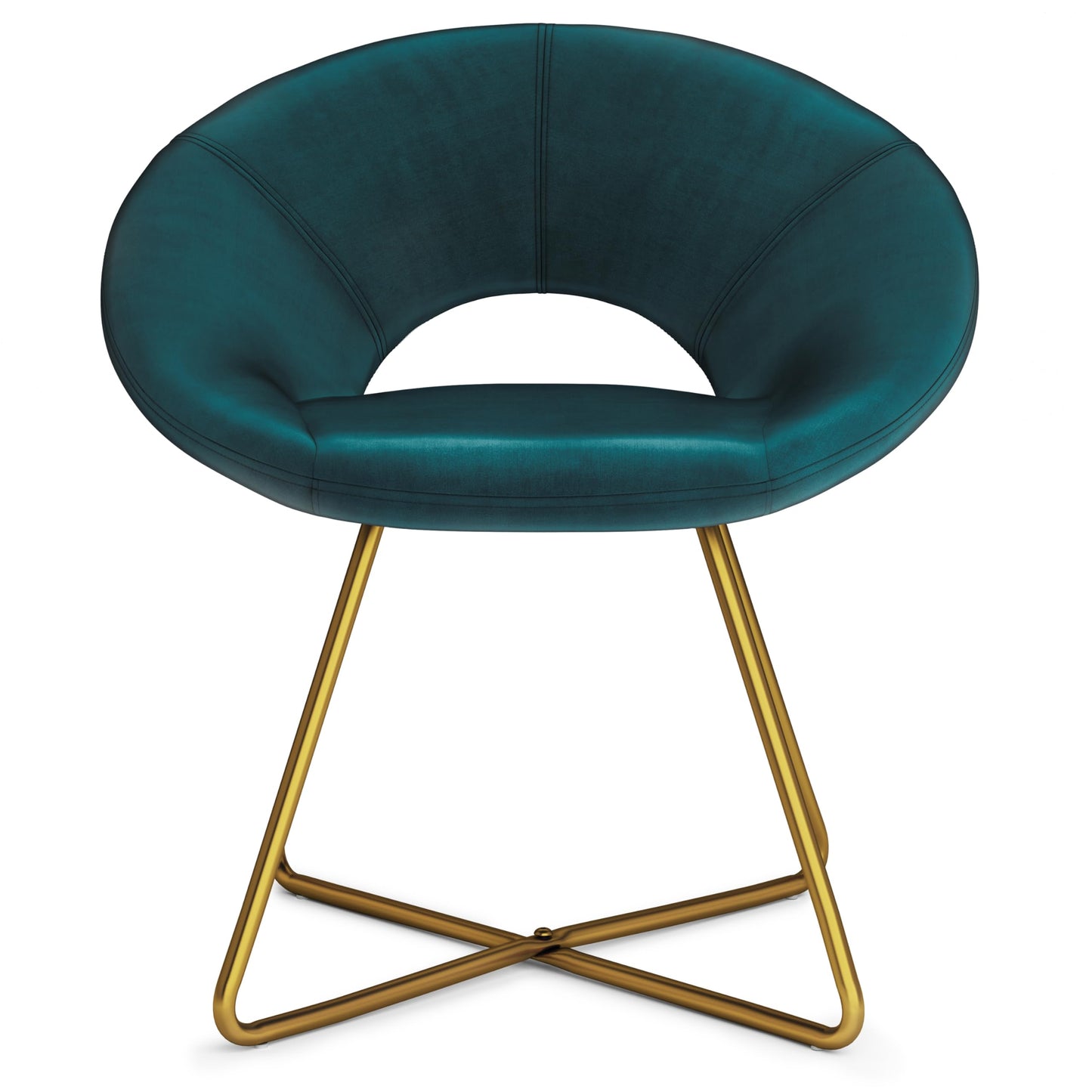 SIMPLIHOME Barrett 24 inch Wide Mid Century Modern Accent Chair in Teal Velvet Fabric for the living and family room
