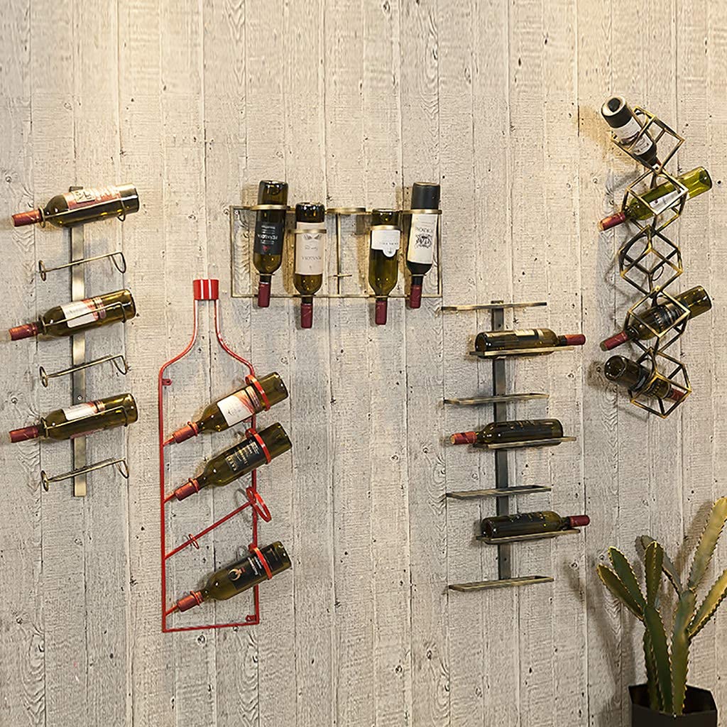 UGD8TQR Wine Shelf Wall Mounted Wine Bottle Holder Metal for Living Room Cafes Restaurants Bars 75×20Cm