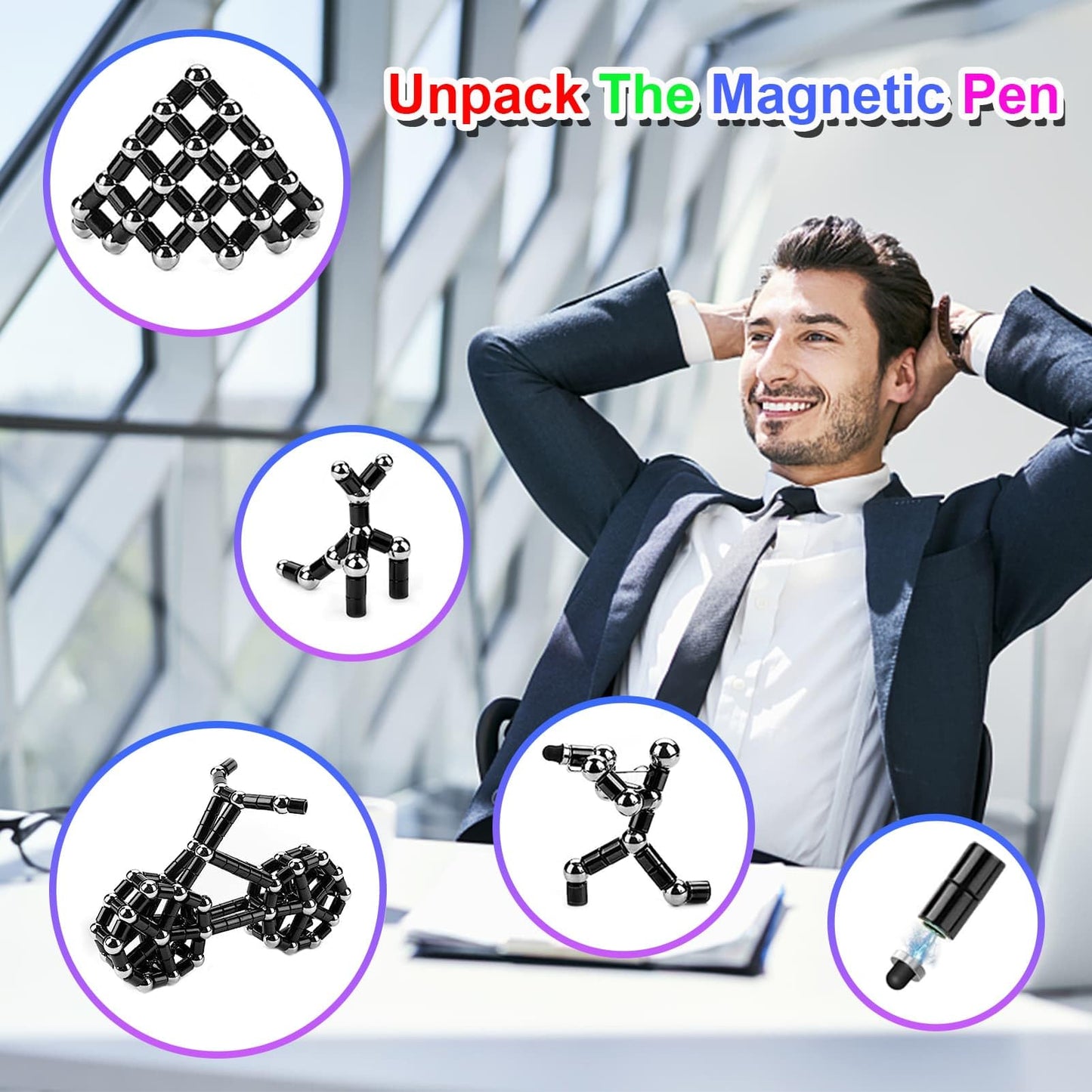 Gifts for Men Fidget Pen: Ideal Father's Day Mother's Day Graduation Gift Set,Cool Office School Desk Toy for Teens Adults, White Elephant Gifts, Cool Gadget for ADHD Men Women,Best for Stress Relief