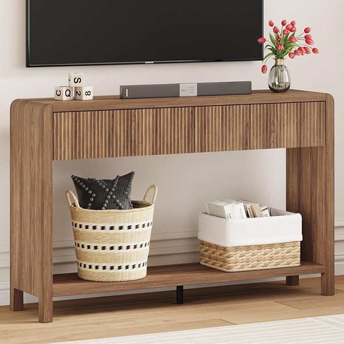 FATORRI Console Sofa Table for Entryway, Wood Foyer Tables for Living Room