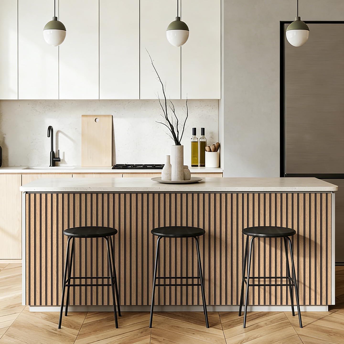myforHD Wallpaper Peel and Stick Wood Grating Stripe Self-Adhesive Wallpaper Faux Wood Contact Paper Wood Slats Self Adhesive Wall Paper PVC Vinyl Film Removable Waterproof 17.3" x 118"