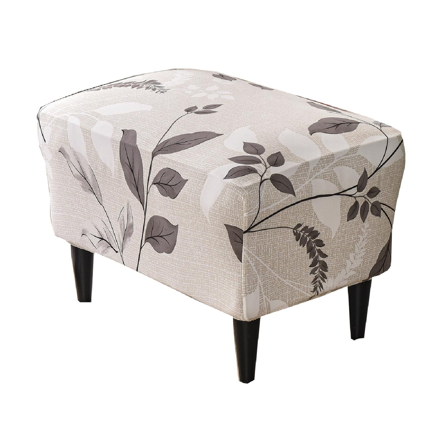 KRFOONN Ottoman Slipcovers Stretch Rectangle Footrest Stool Covers Printed Ottoman Cover for Foot Stool Furniture Protector with Non Slip Elastic Bottom(22, X-Large)
