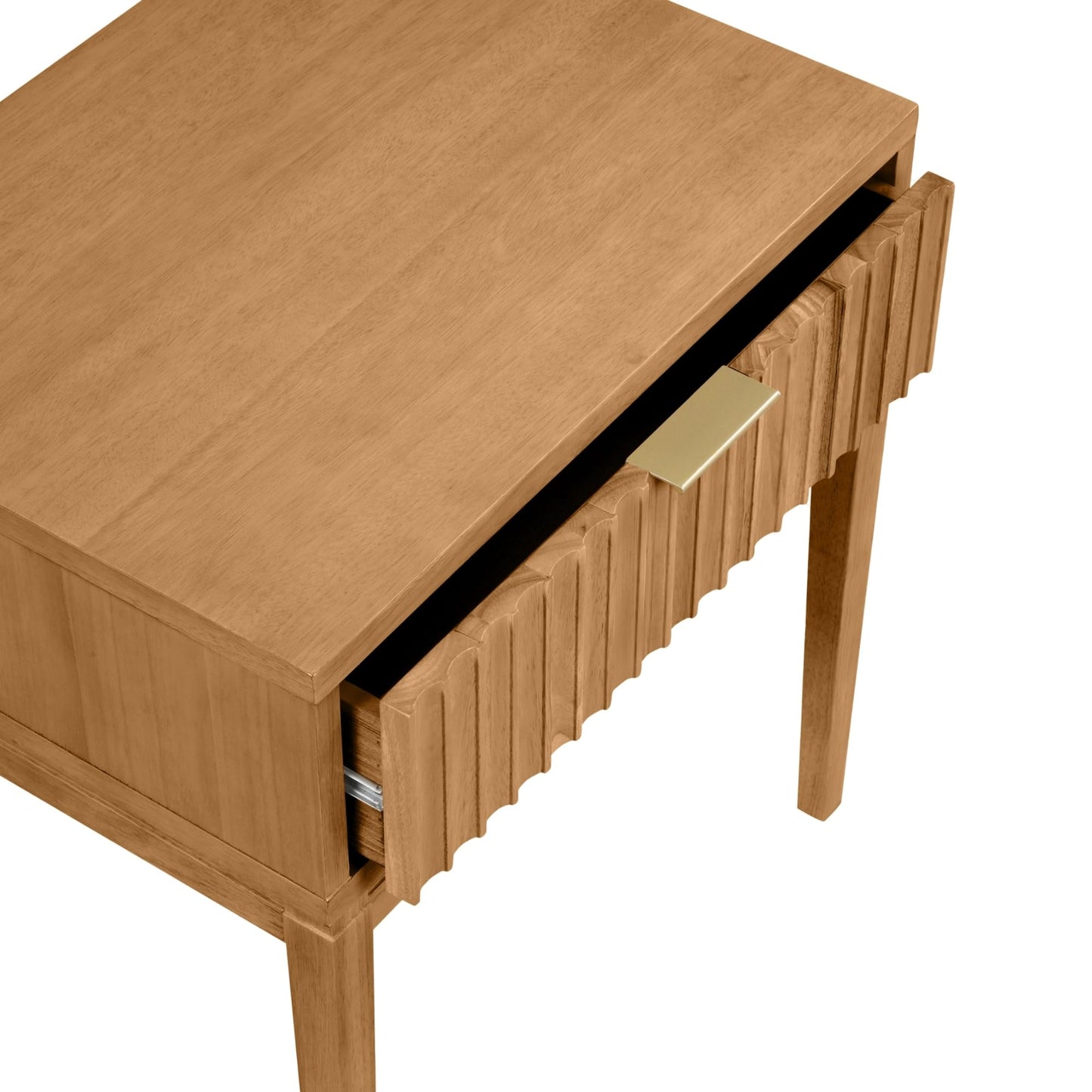 Nathan James Jasper Mid-Century Modern Desk Wall Unit, Vanity and Nightstand Set, Wood Desk with Drawer and Side Table