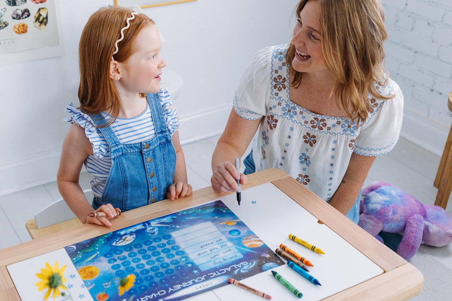 Kids Chore & Routine Reward Chart Set – 3 Space-Themed 7-Day Charts with 147 Stickers – Gentle Behavior & Goal Tracker by Saisu – Ages 3+