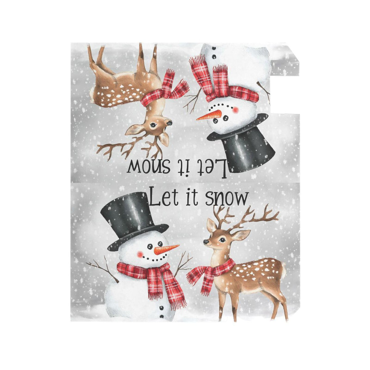 ALAZA Winter Let It Snow Snowman Deer Magnetic Mailbox Cover Christmas MailWraps Garden Yard Home Decor for Outside Oversized-25.5" x20.8"