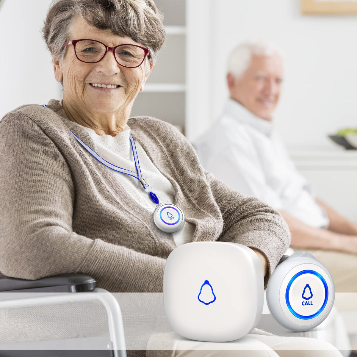 Wireless Caregiver Pager, Medical Alert Systems with 3 Call Buttons and 3 Receivers for Seniors/Elderly at Home, Emergency Panic SOS Call Bell, Nurse Calling & Patient Assistance Alert
