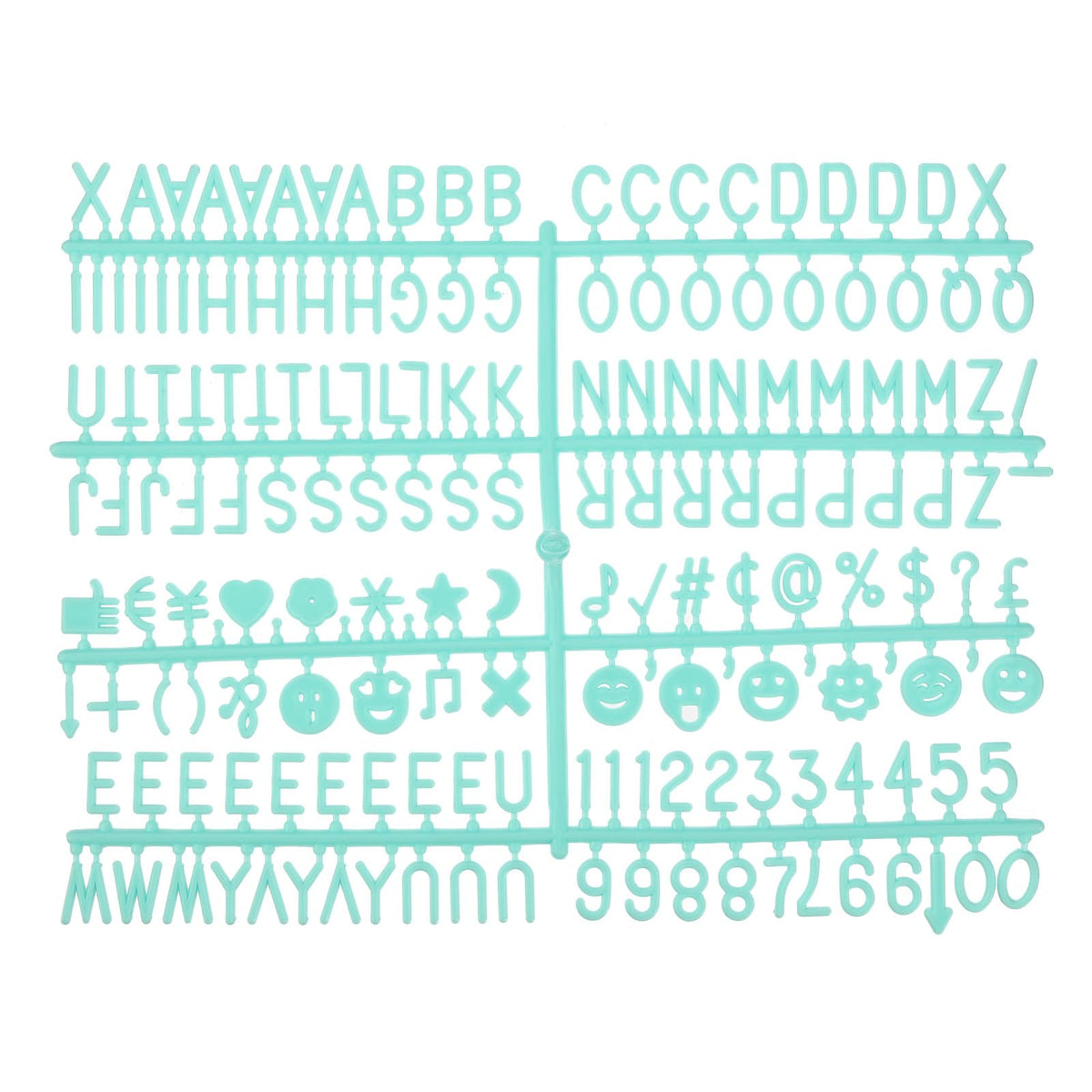 MECCANIXITY 3/4 Inch Letters Set for Felt Letter Board Numbers Symbols Light Green Alphabet Message Board Changeable for Cafe, Wedding, Birthday